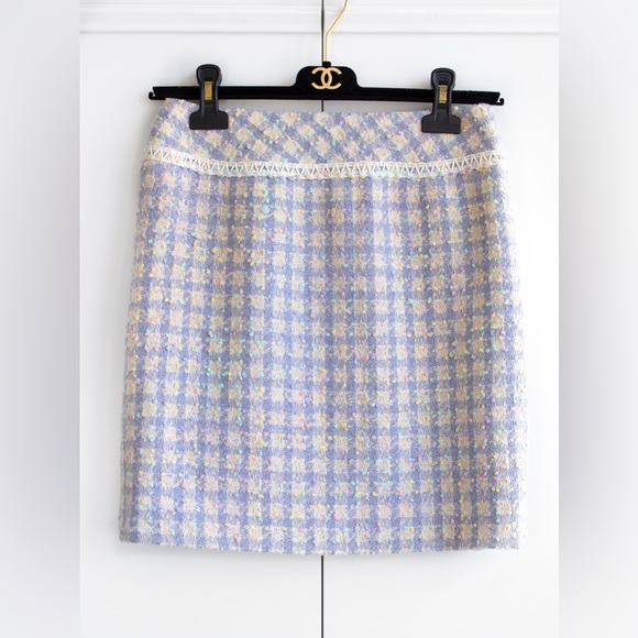 Chanel Vintage S/S 1994 Lilac Lavender Multicolor Runway 94P Jacket Skirt Suit - Picture 14 of 16